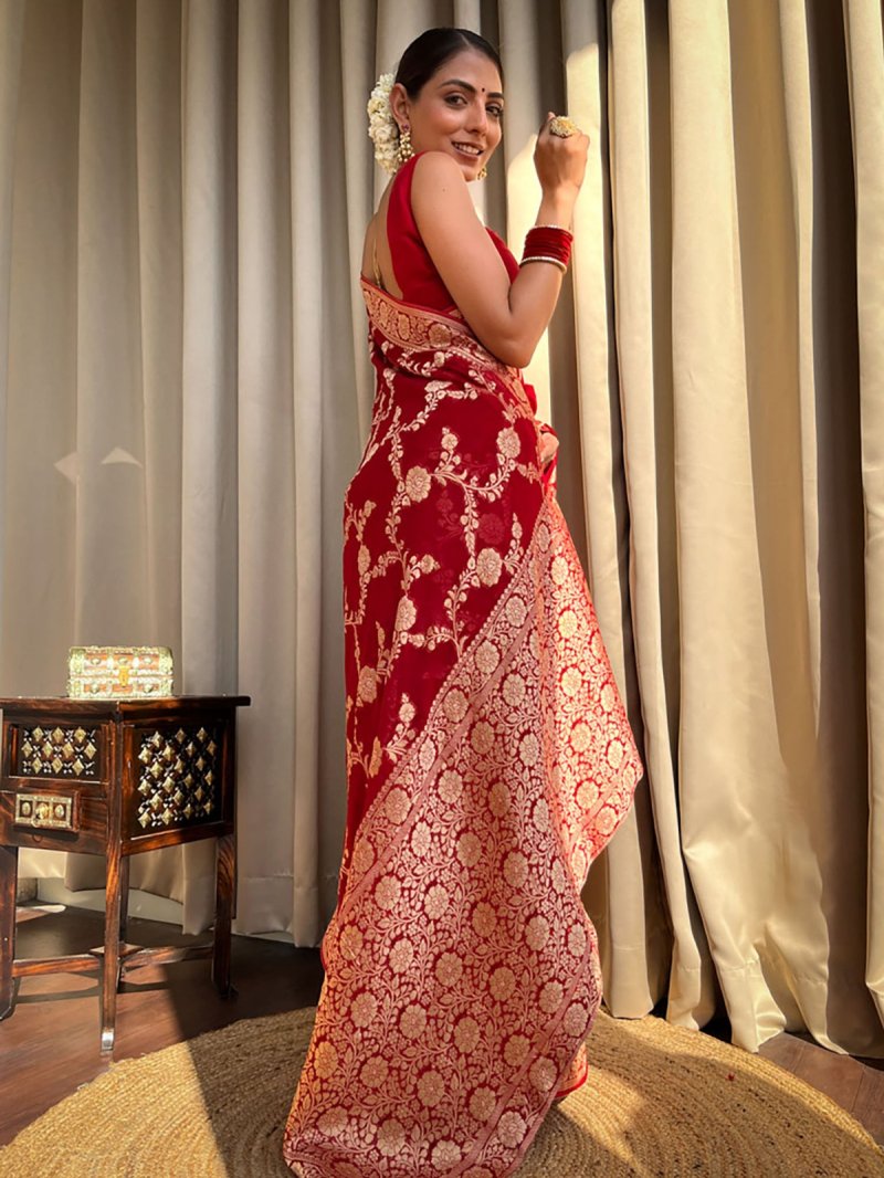 KT 119 Banarasi Soft Silk Jacquard Saree